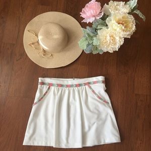 Freeway cream skirt with embroidered detail